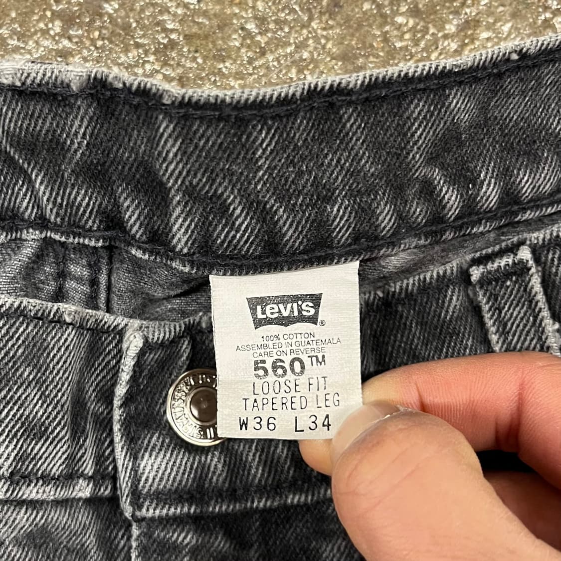 90s 리바이스560 오렌지탭 블랙진 (35“) 상품이미지6