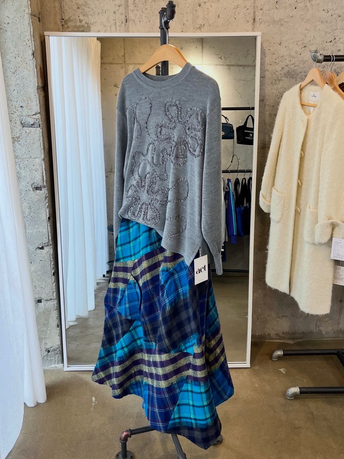 SENSOUNICO 울 패치워크 스커트 상품이미지9