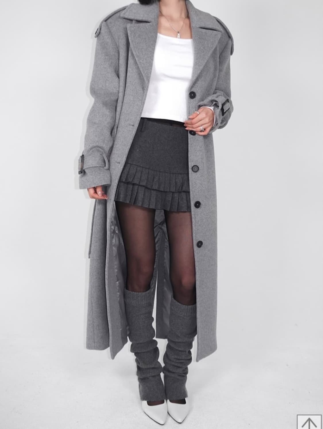 페일제이드 트렌치 맥시 코트 블랙 상품이미지1