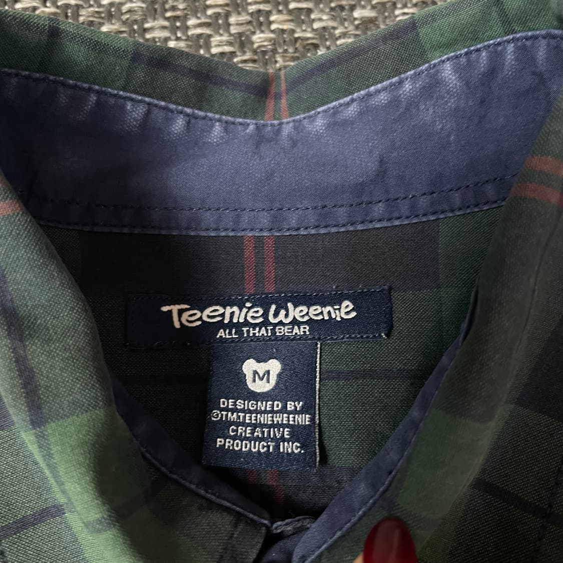 티니위니 그린 로고 자수 체크 긴팔 셔츠 M 상품이미지4