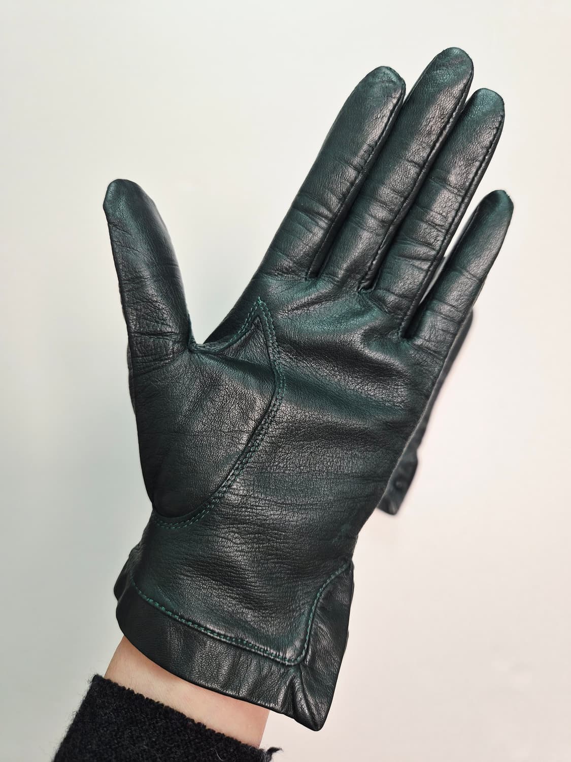 발렌시아가 다크그린 램스킨 여성 장갑 상품이미지3