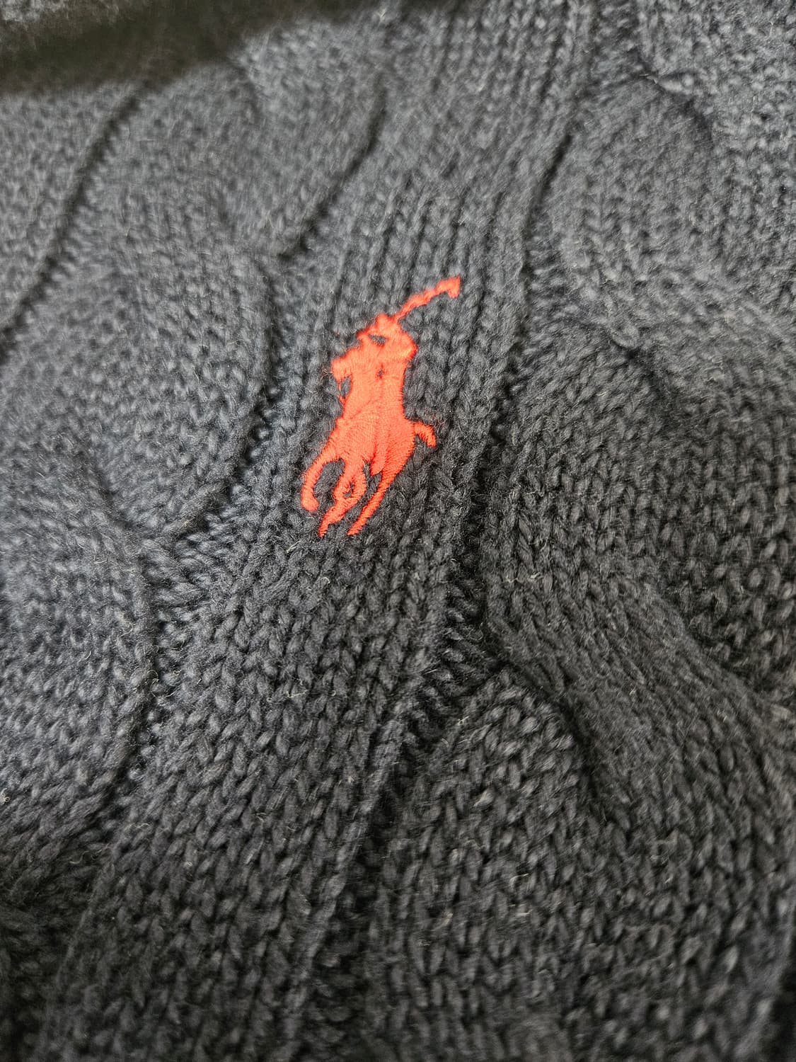 폴로 랄프로렌 케이블 니트 네이비 L 상품이미지3