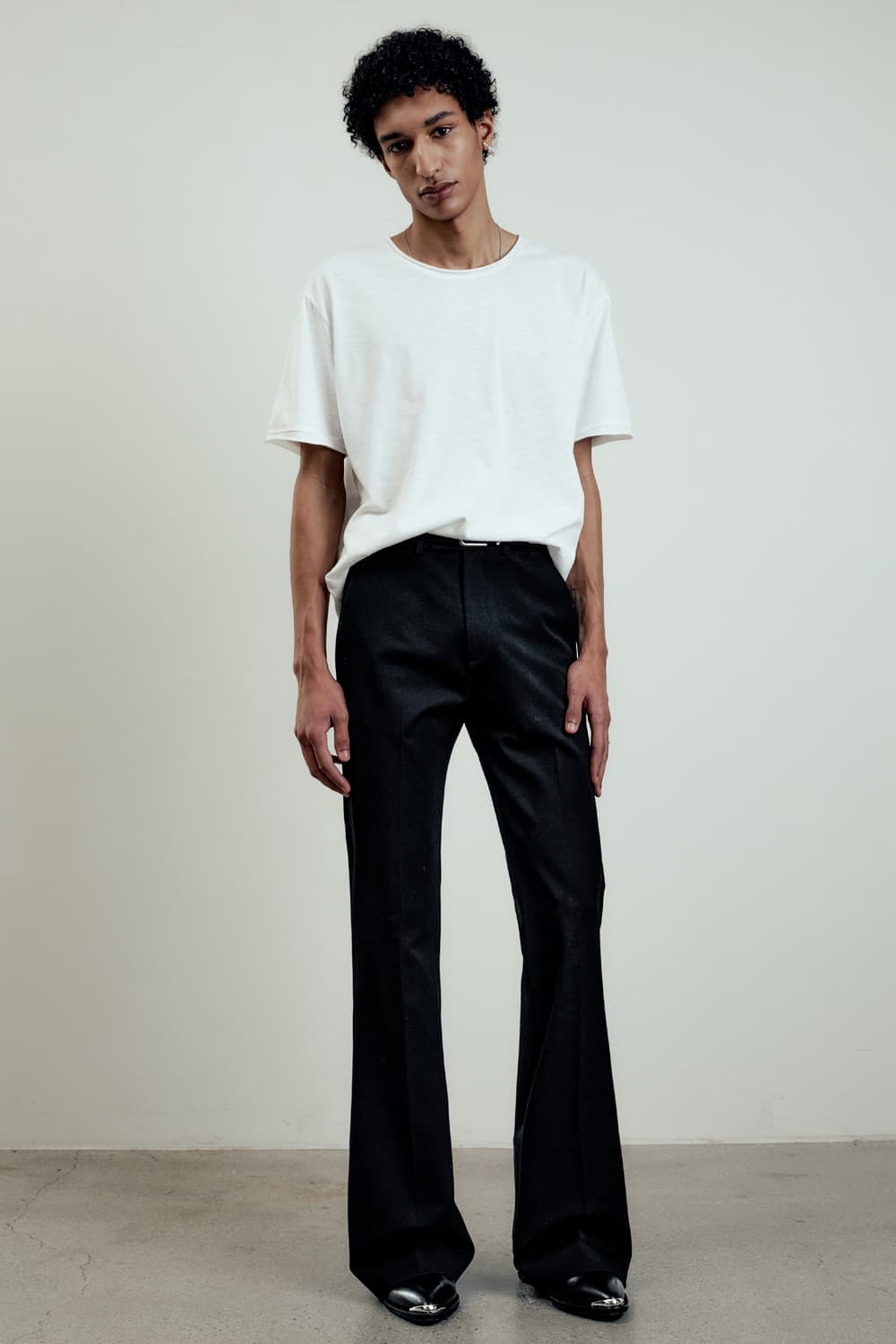 엘무드 슬러브 스쿱넥 하프 슬리브 티셔츠 화이트 50 상품이미지6