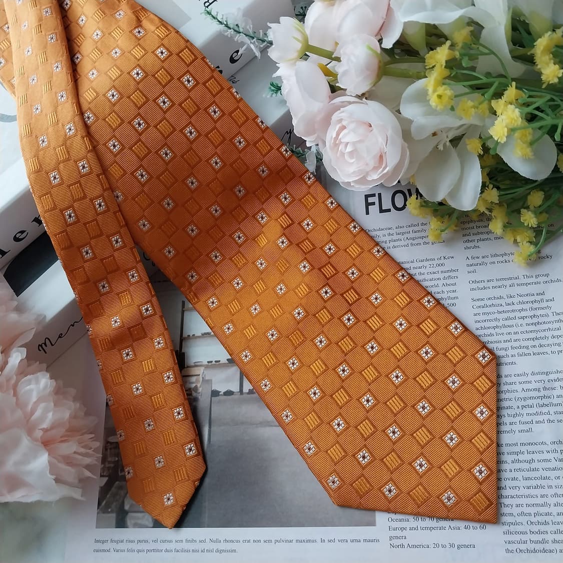 케이드 제노바 실크 오렌지 자카드 넥타이 10cm A+등급  K1241
 상품이미지2