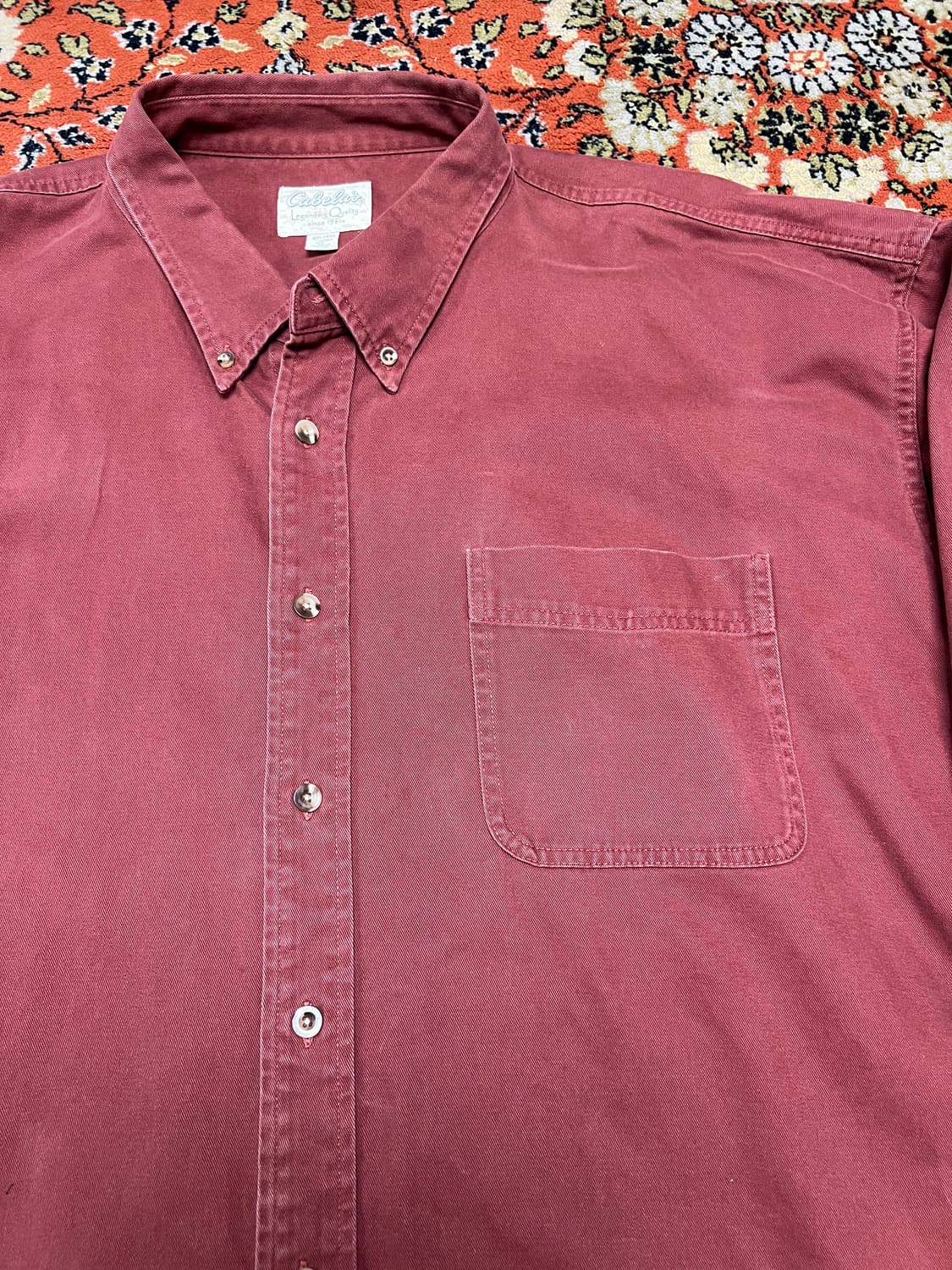 [4XL] 카벨라스 빅사이즈 워크 셔츠 버건디 상품이미지4