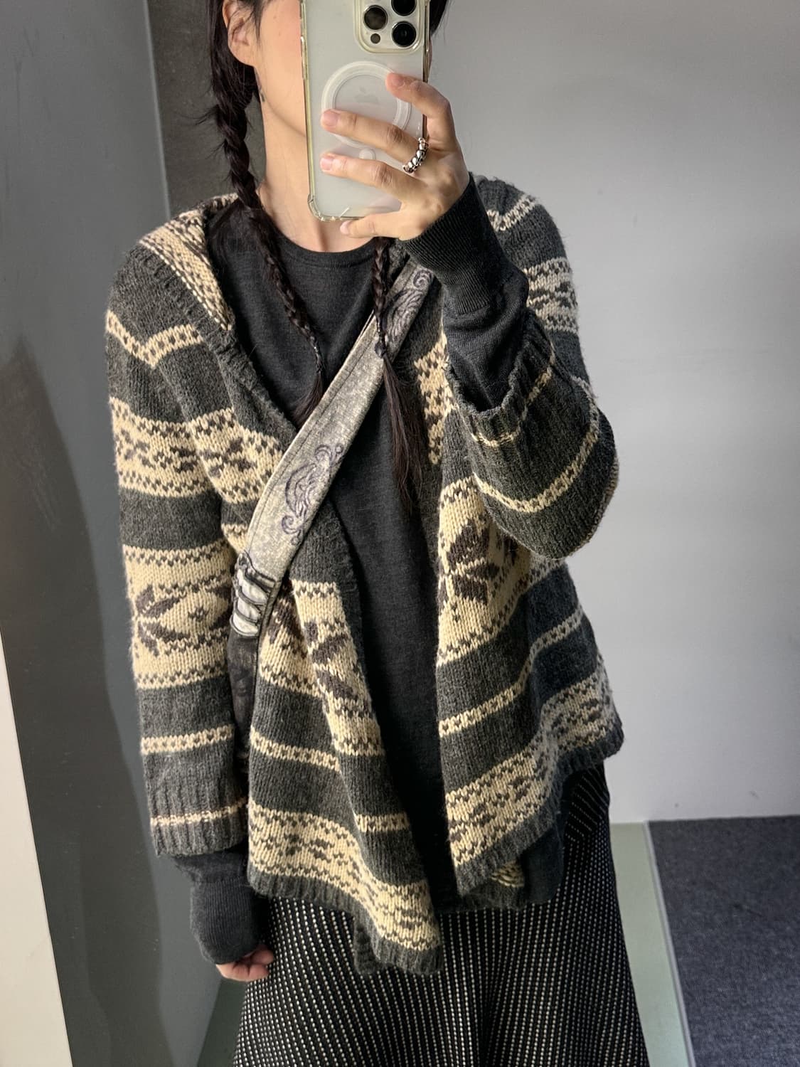 snowflake hood knit cardigan 상품이미지2