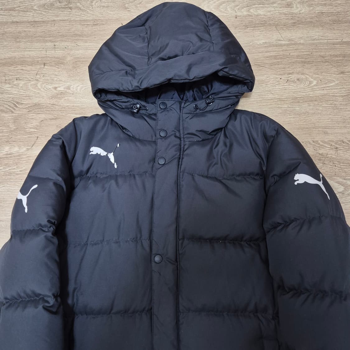 푸마 남성 덕다운 오리지널 로고 후드 롱패딩 점퍼 M(95) 상품이미지2