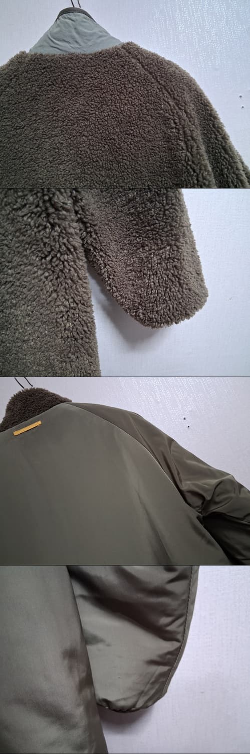 whideout 남성 카키색 양면 뽀글이롱코트 남성 여유95 여성7788 상품이미지4