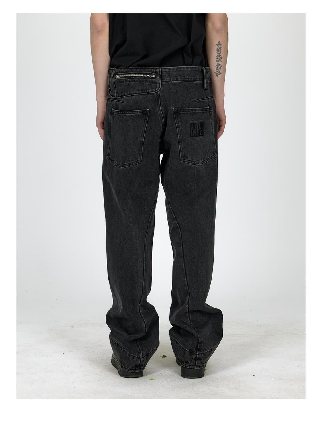 PLASTIC PRODUCT 플라스틱 프로덕트 드리프트 데님 팬츠 블랙 상품이미지3