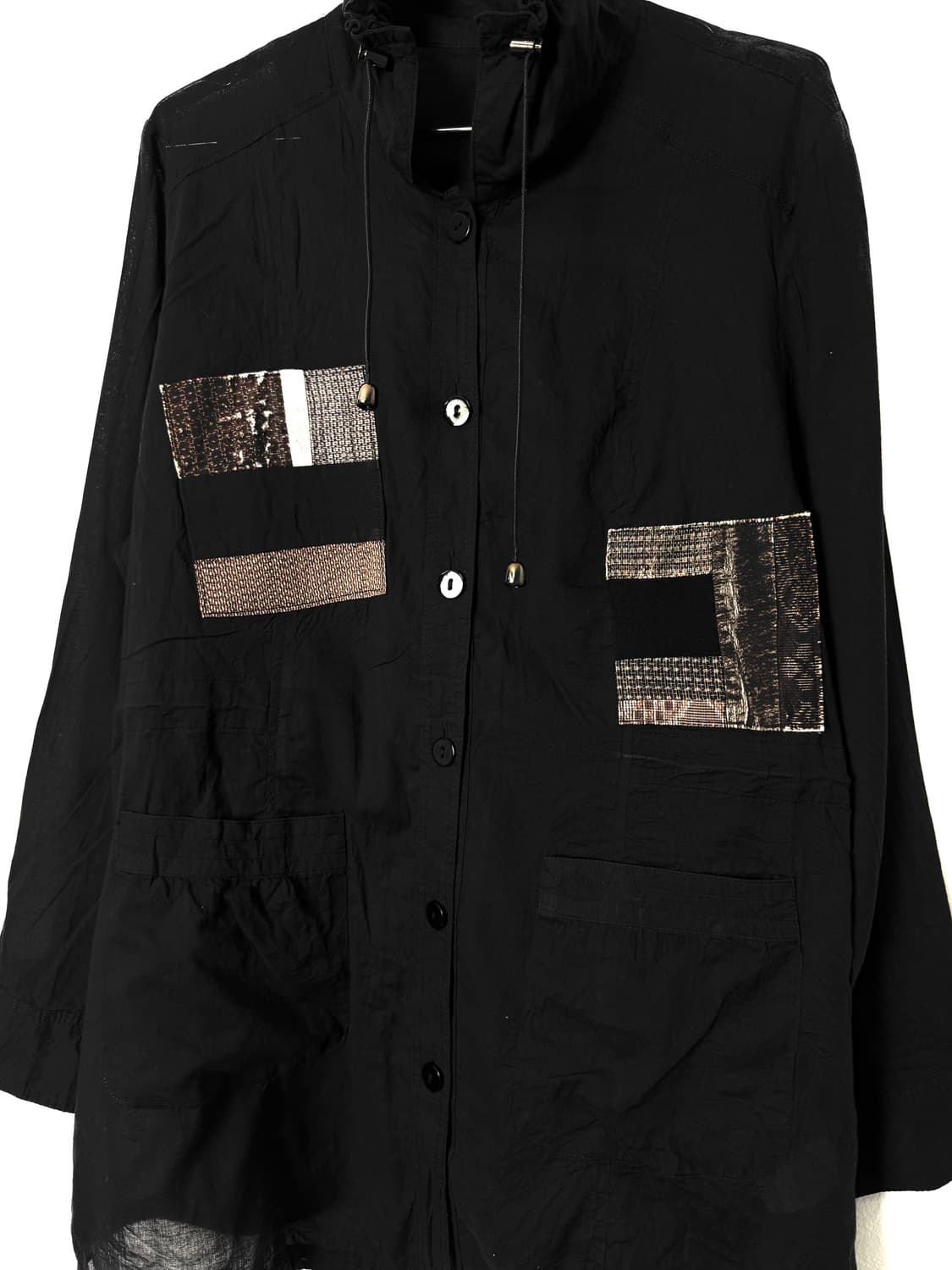 patchwork drawstring shirt jacket 상품이미지2