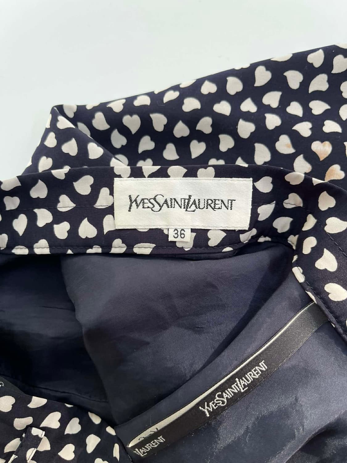 입생로랑 일본판 Y2K 하트 패턴 도트 땡땡이 플레어 스커트 치마 상품이미지4