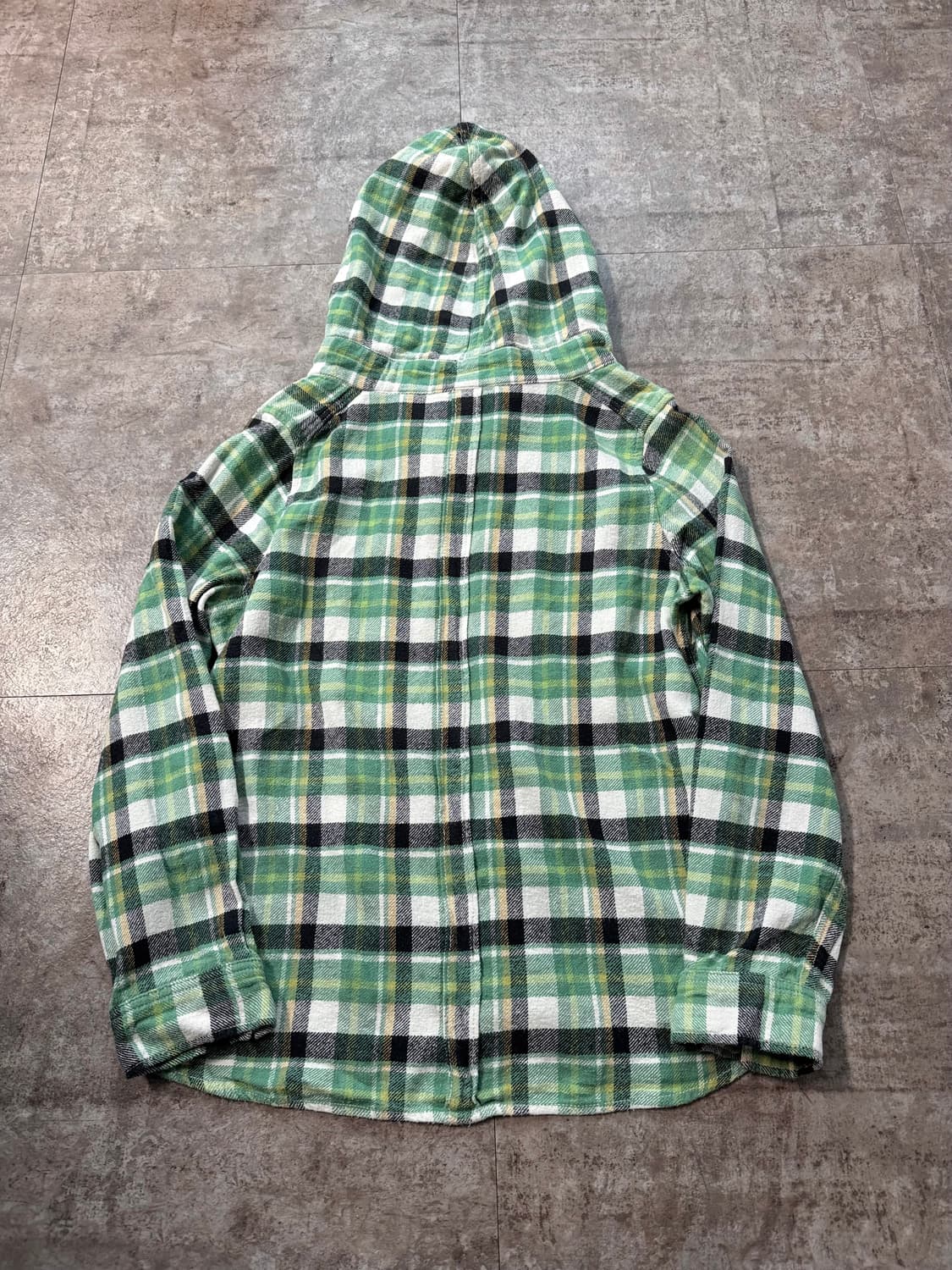 플란넬 후디드 자켓 레이어드 탑 데님 스커트 3pcs SET 상품이미지7