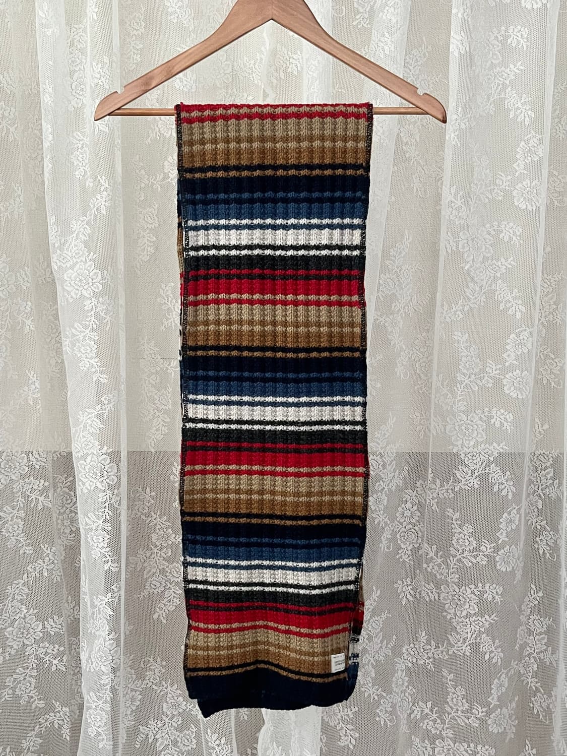 베네통 스트라이프 이태리 울 머플러 상품이미지2