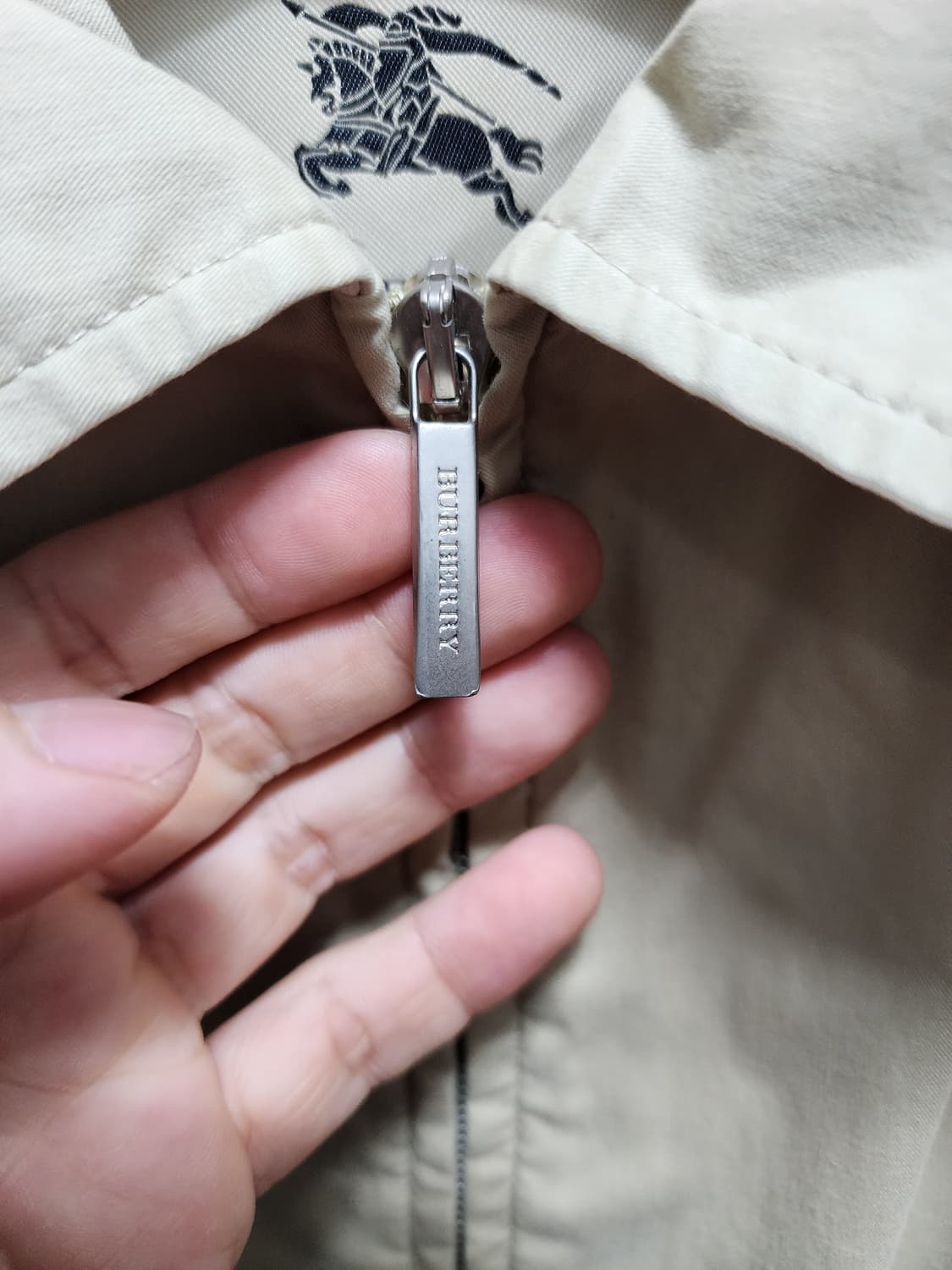 버버리 베이지색 빈티지 스윙톱 면자켓 상품이미지4