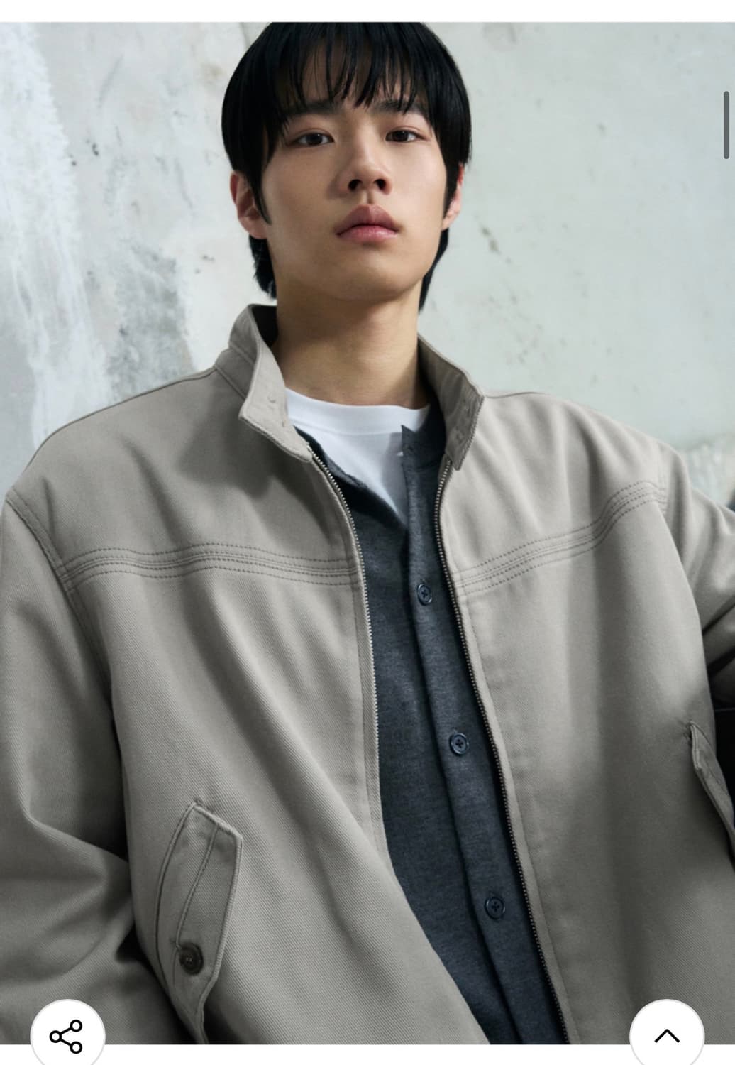 (새상품)(L) 드로우핏 이글 해링턴 워싱 자켓[LIGHT GREY]판매 상품이미지4