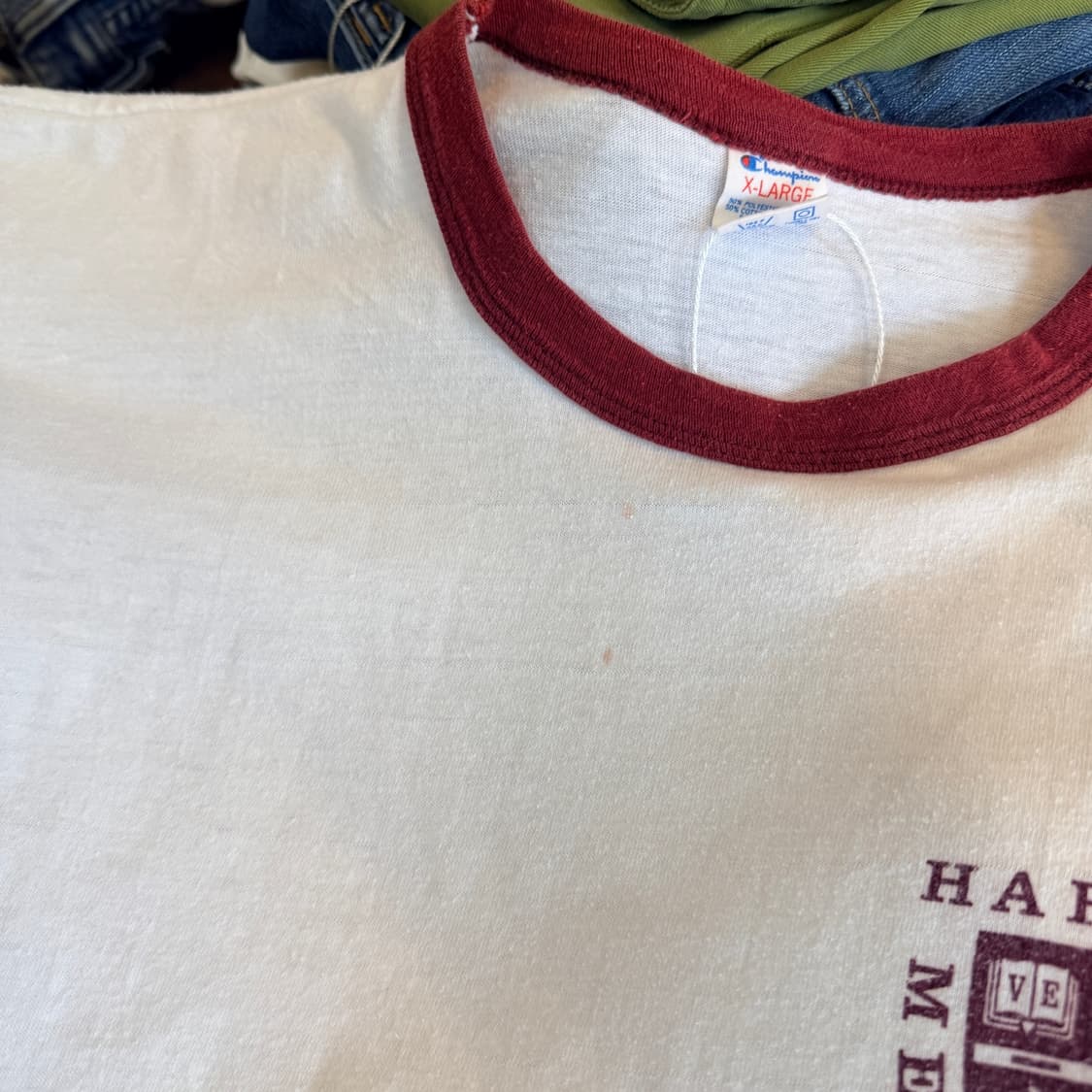 80S 챔피온 하버드 의대 로고 링거티 MADE IN USA XL 사이즈 상품이미지4