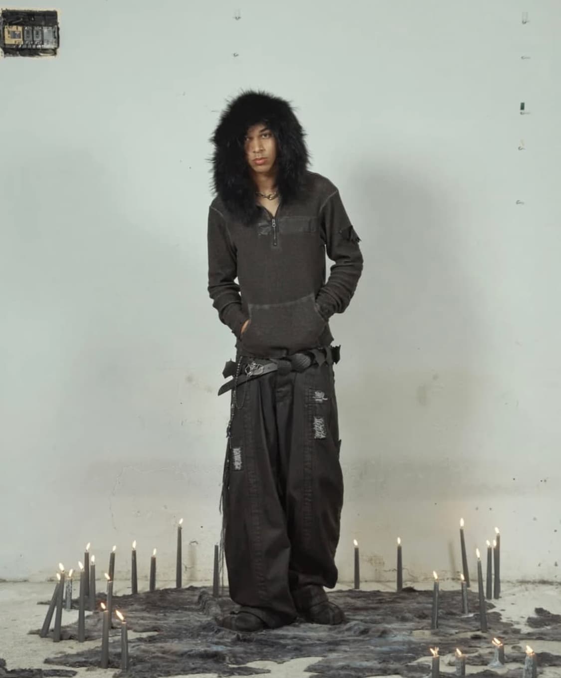 aesynctx scar wide pants leather(S) 상품이미지3
