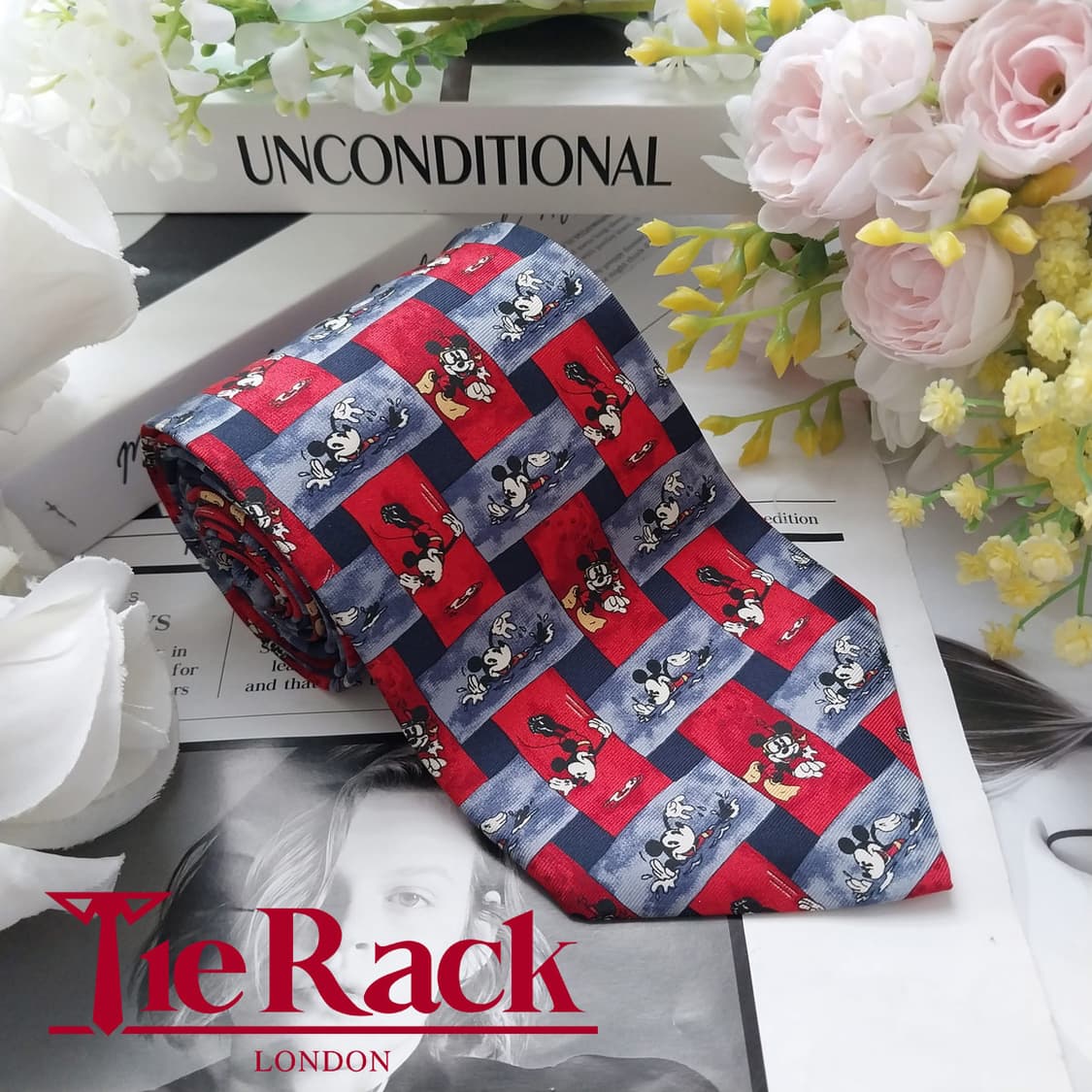 타이렉 미키마우스 패턴 넥타이 9.7cm S~A+등급 K2461 상품이미지2