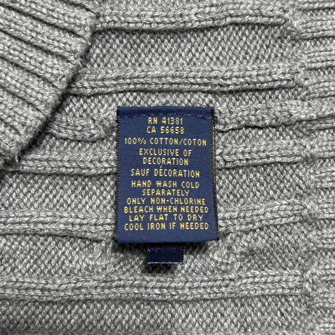 M 폴로랄프로렌 네이비 포니 그레이 케이블 니트 상품이미지5