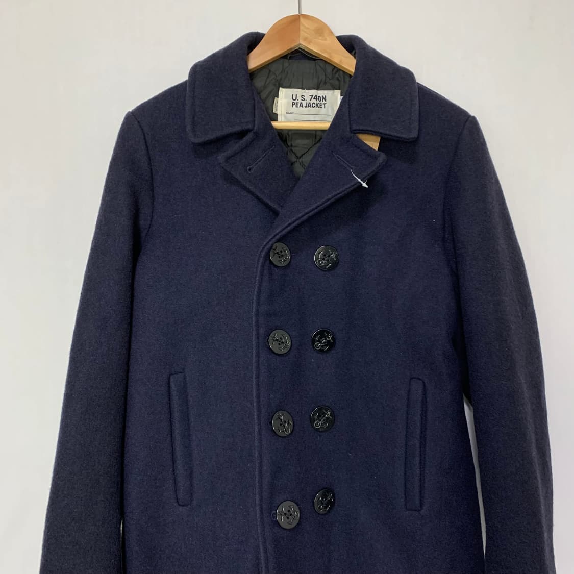 쇼트 schott 빈티지 하이넥 피코트 더블 브레스트 네이비 숏코트 상품이미지3