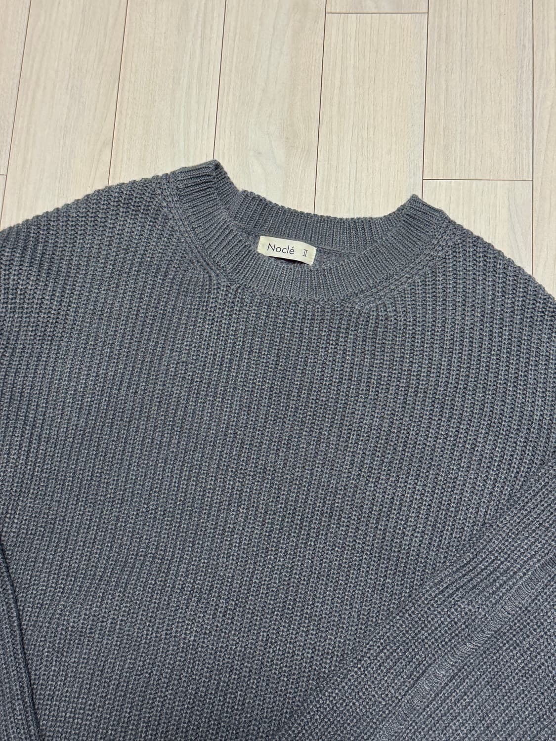 노클 니트 Dylan Back Cable Knit Grey 상품이미지5