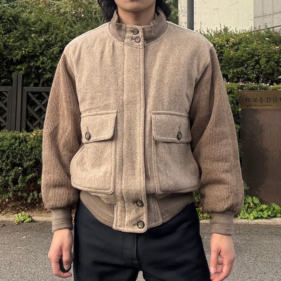 River Son 울 니트 슬리브 보머 자켓 상품이미지3