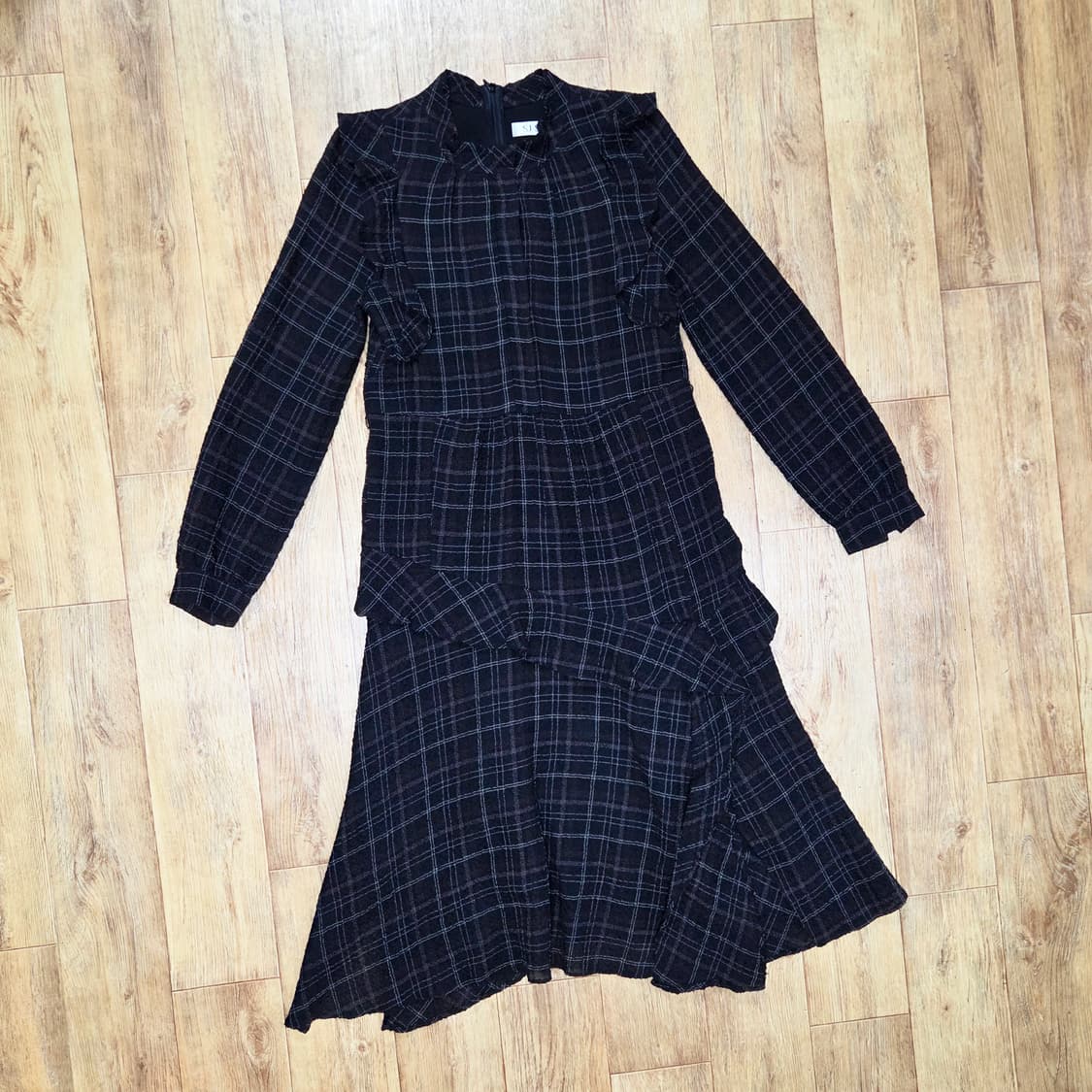 SJSJ 체크 러플 원피스 44-55 상품이미지6