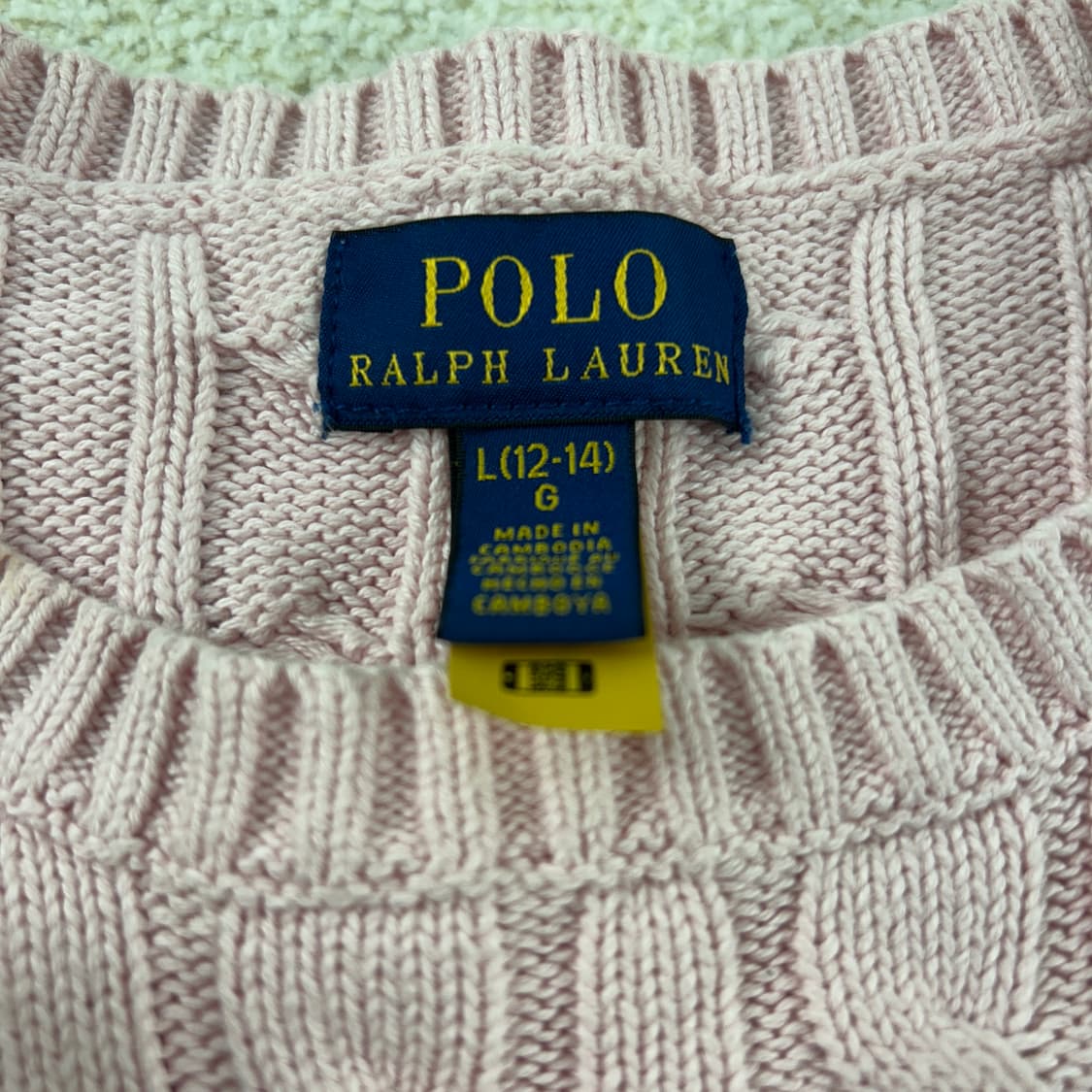 폴로 신형QR 포니로고 핑크 꽈배기 반팔 니트 상품이미지5