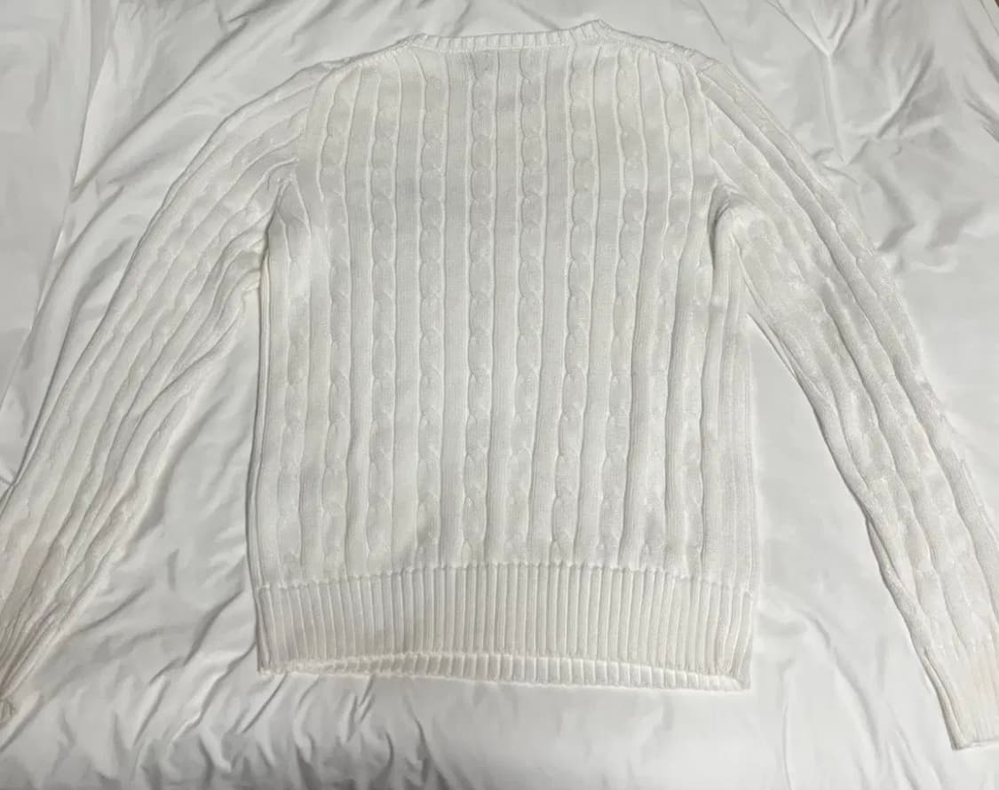 택포) 폴로 랄프로렌 여성용 라운드넥 니트 화이트 M사이즈 상품이미지2