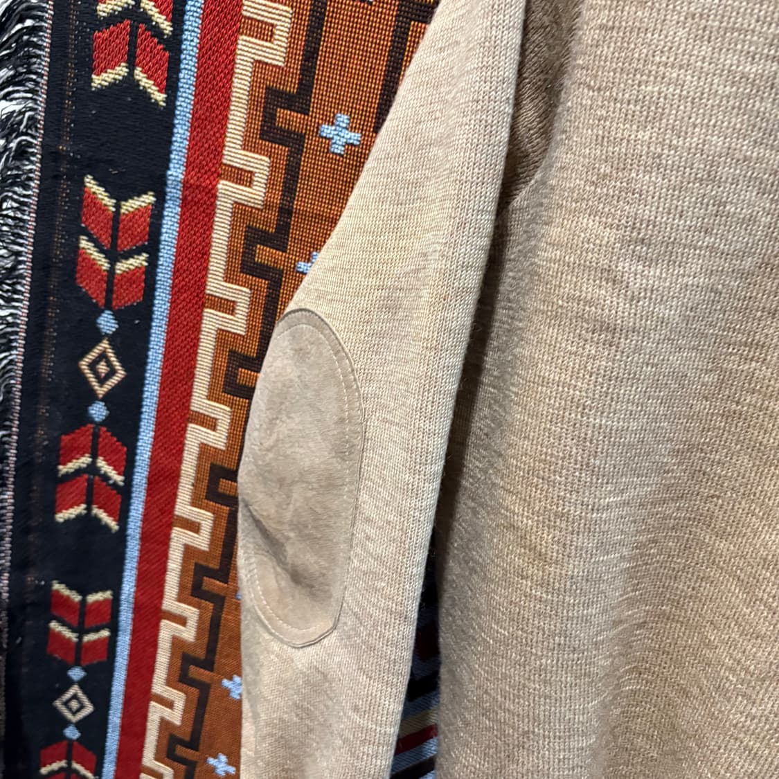 90s 버버리 소가죽 엘보패치 코만도 니트 상품이미지4