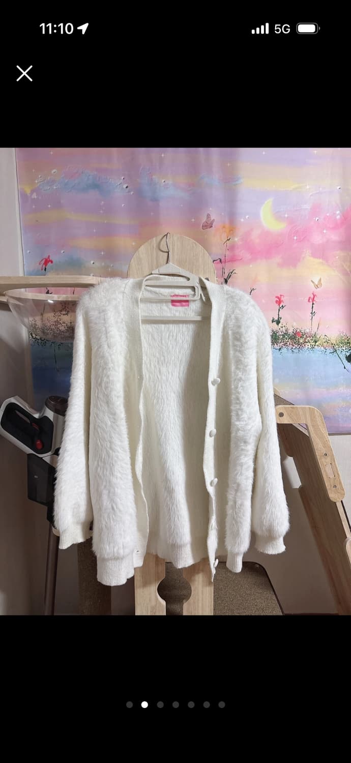 어깨패드 앙고라 가디건자켓 상품이미지2