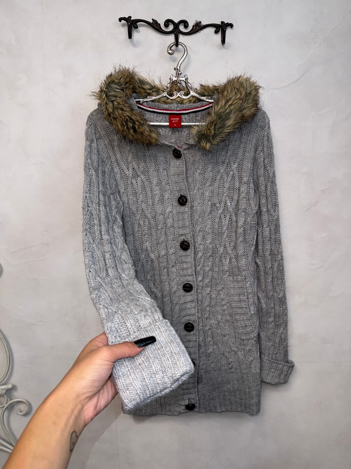 Tommy Hilfiger gray fur trimmed hood ops 상품이미지5