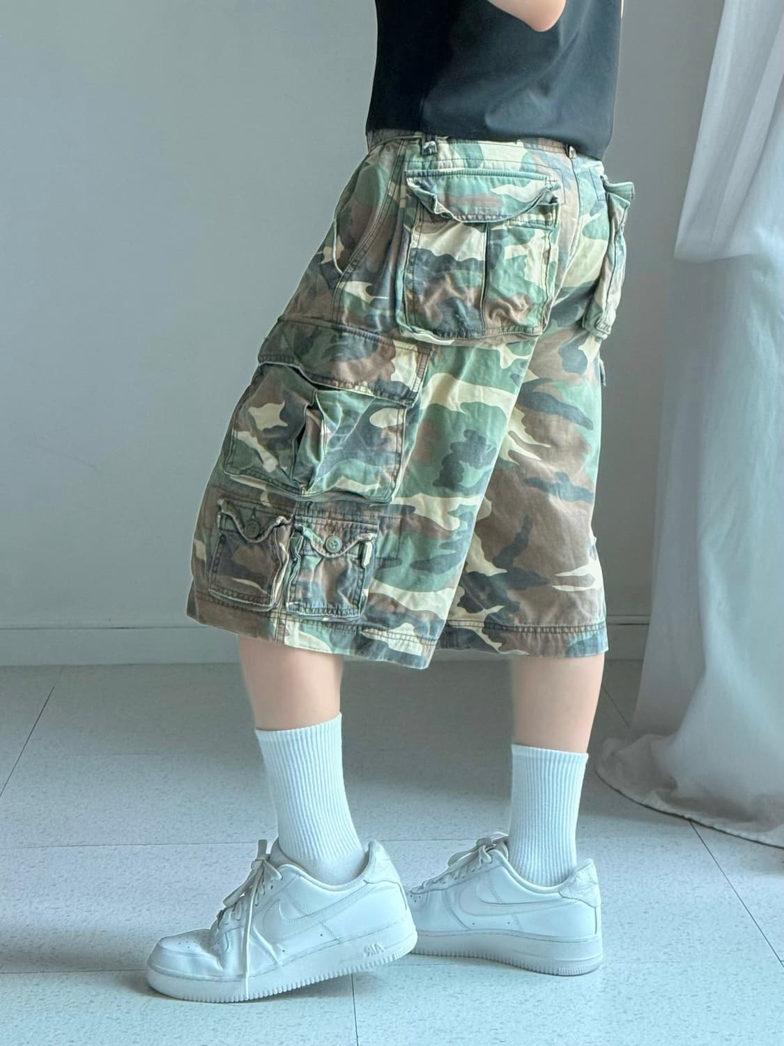 Soo 카모 카고 버뮤다 팬츠 상품이미지2