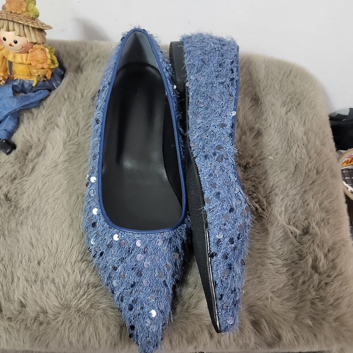새상품 오르 orr 드레곤블루스 스팽글 펌프스 플랫슈즈 38 250 상품이미지2