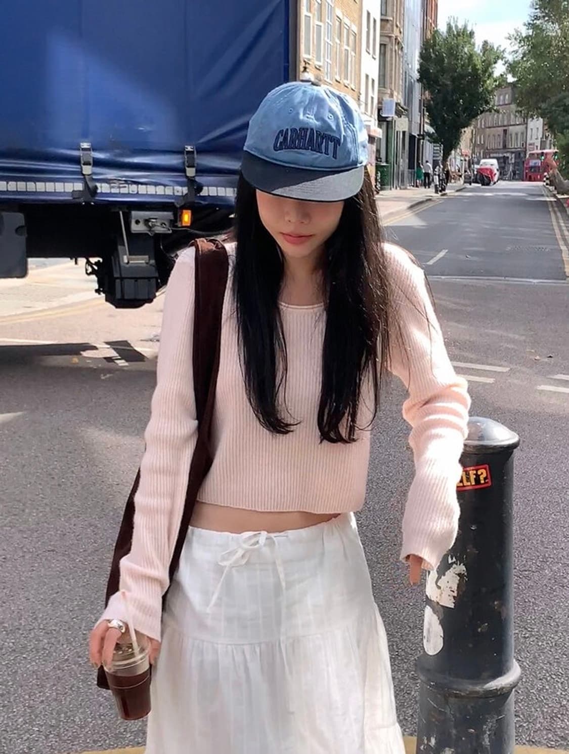 언더비 Favor 여리핏 골지 크롭 니트 소프트핑크 상품이미지3