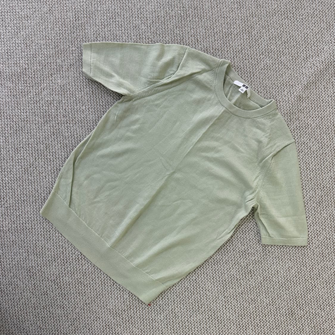 S 유니클로 립 니트 반팔 0410D 상품이미지1