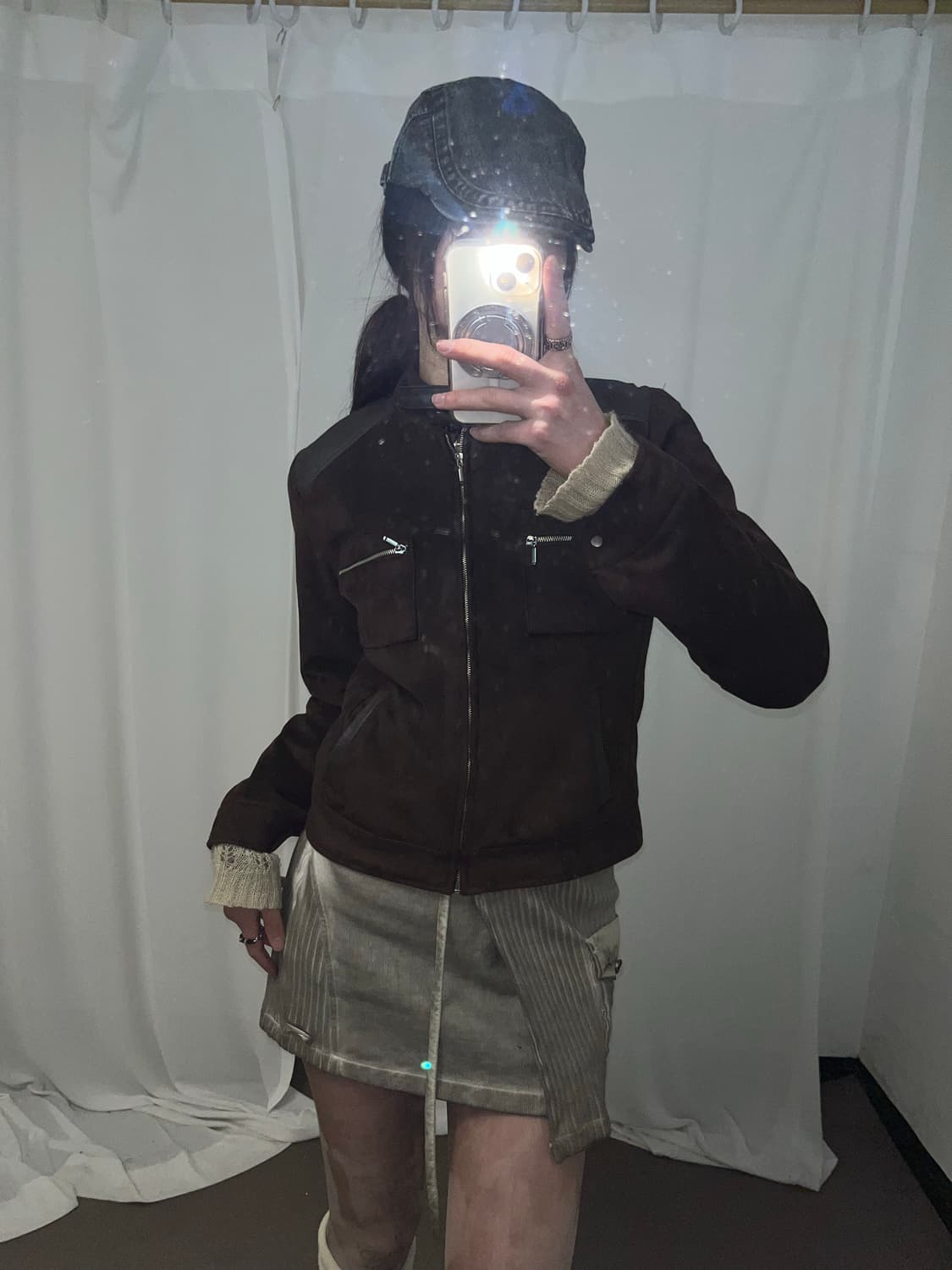 Y2K 브라운 스웨이드 자켓 상품이미지4