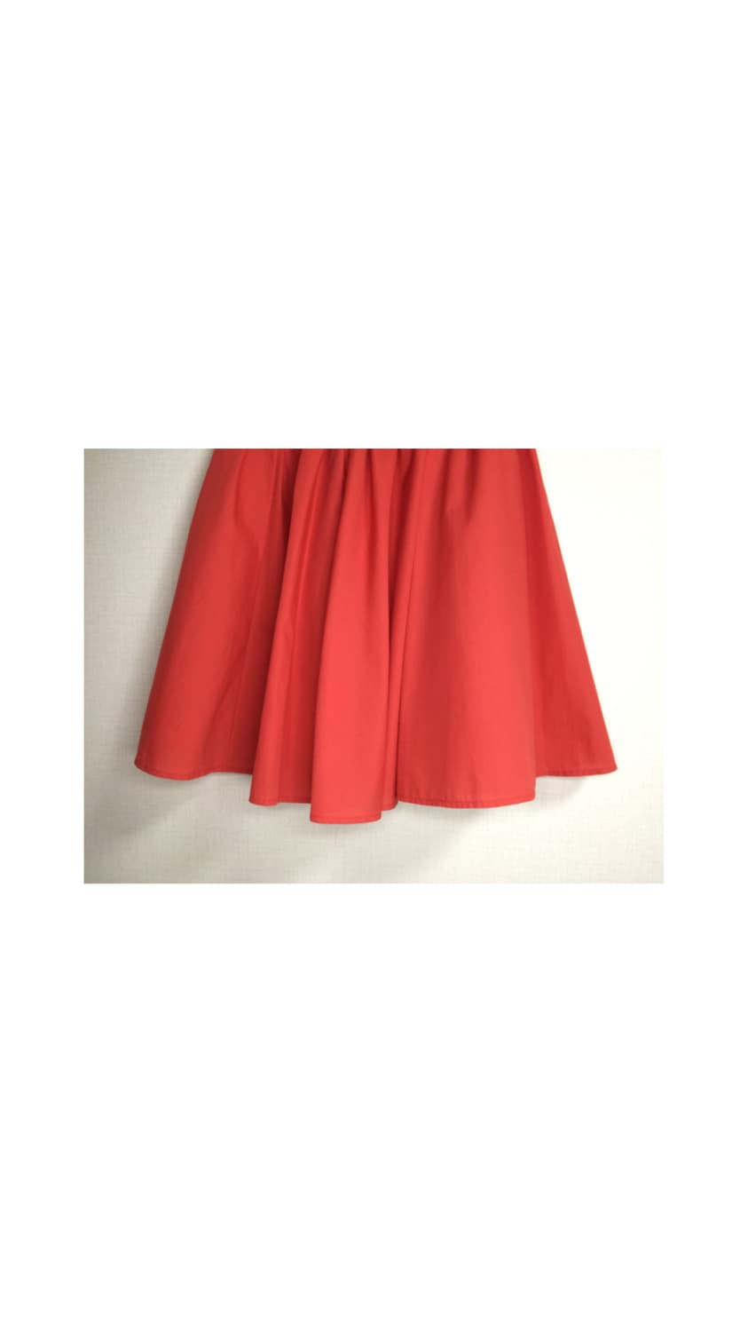 빈티지 레드 미디 밴딩 스커트 상품이미지3