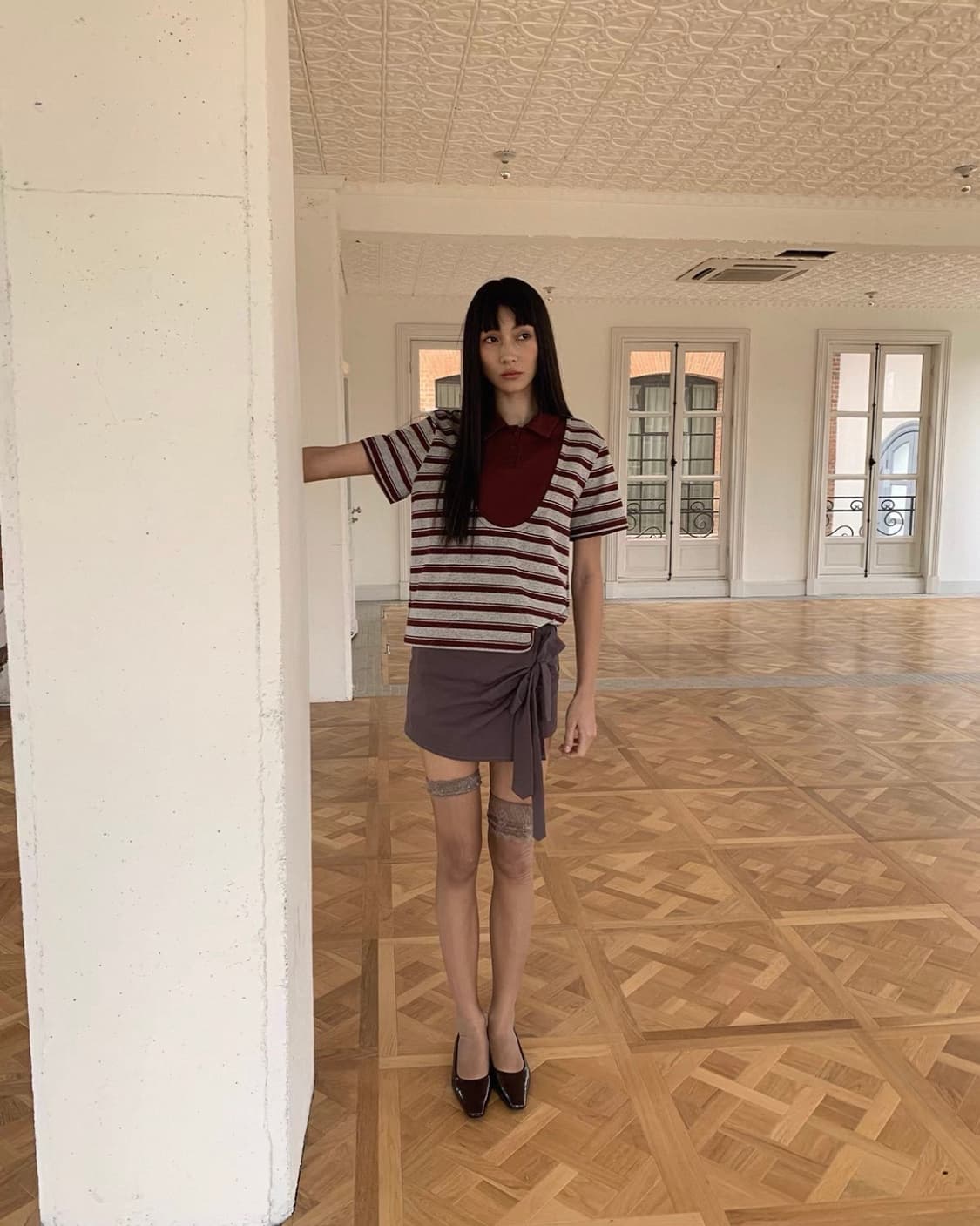 Funnel in ribbon skirt  S 상품이미지3