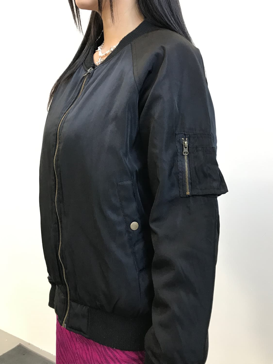 Jpn Black Quilted Lining Bomber Jacket 상품이미지4