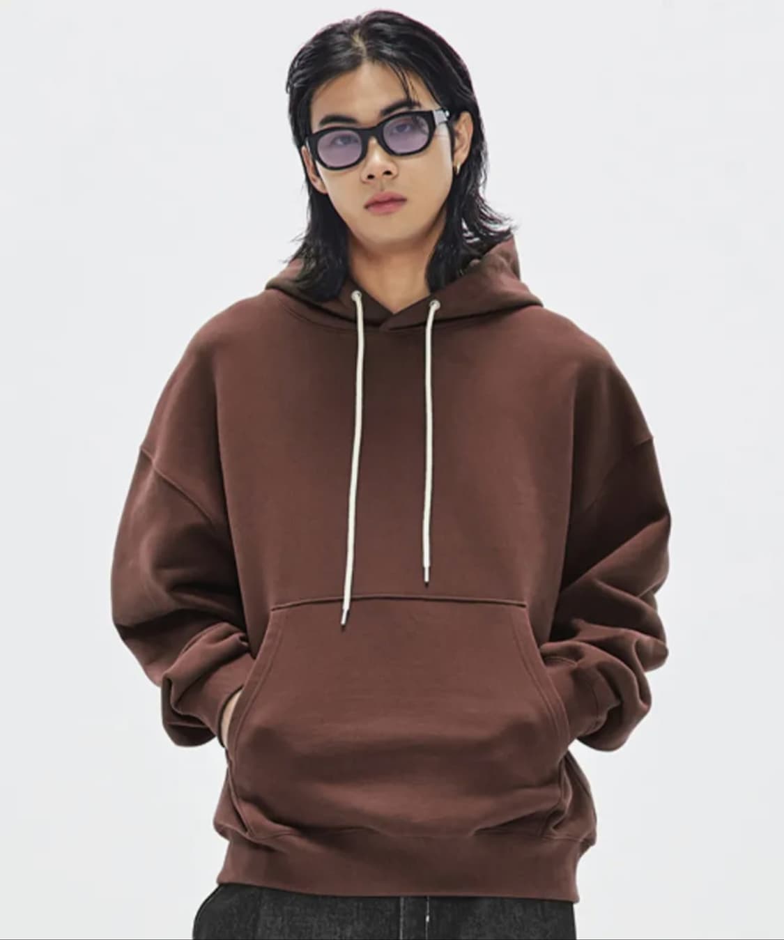 [S] 소버먼트  950g 솔리드 후디 포르바 다크 브라운 후드티 판매 상품이미지1