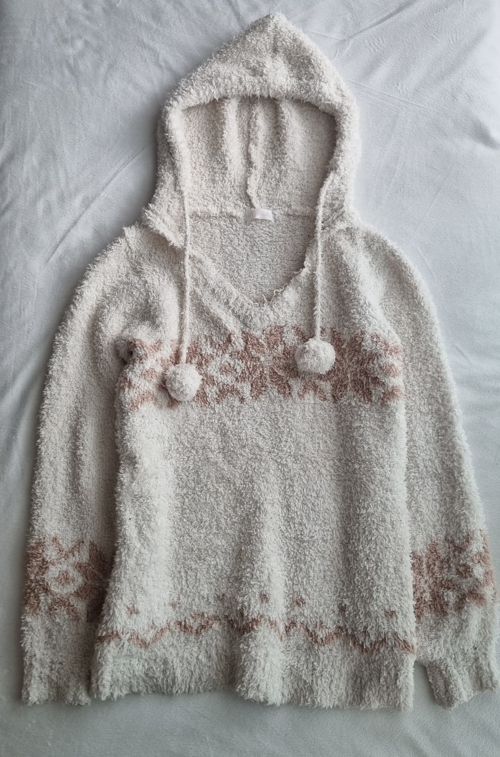 빈티지 리즈리사 갸루 눈꽃 폼폼 후드 니트 상품이미지1