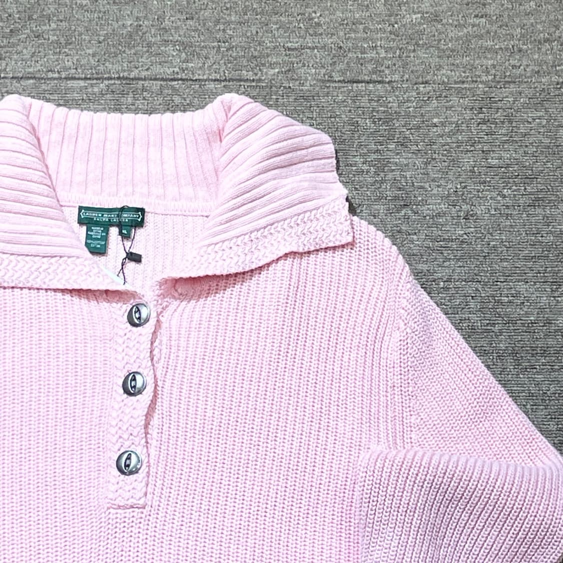 (XL) LAUREN 랄프 로렌 진스 하이넥 버튼 반집업 니트 상품이미지5