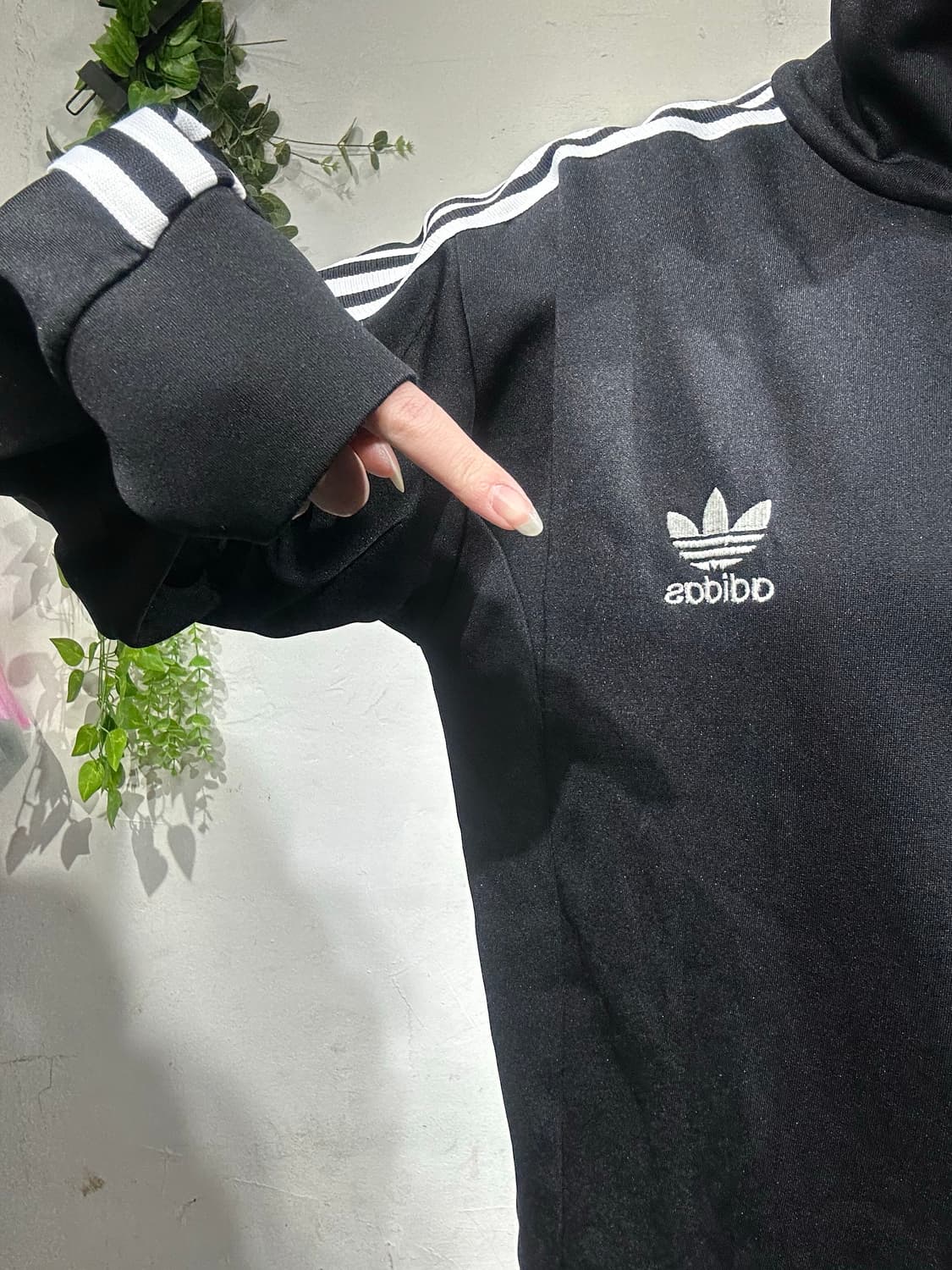 아디다스 블랙 화이트 삼선 트랙탑 져지 M 상품이미지4