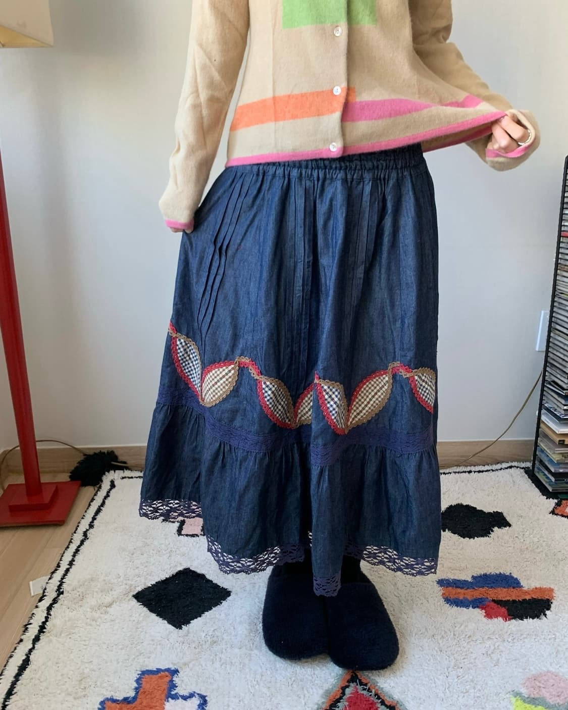 denim patchwork skirt 상품이미지2