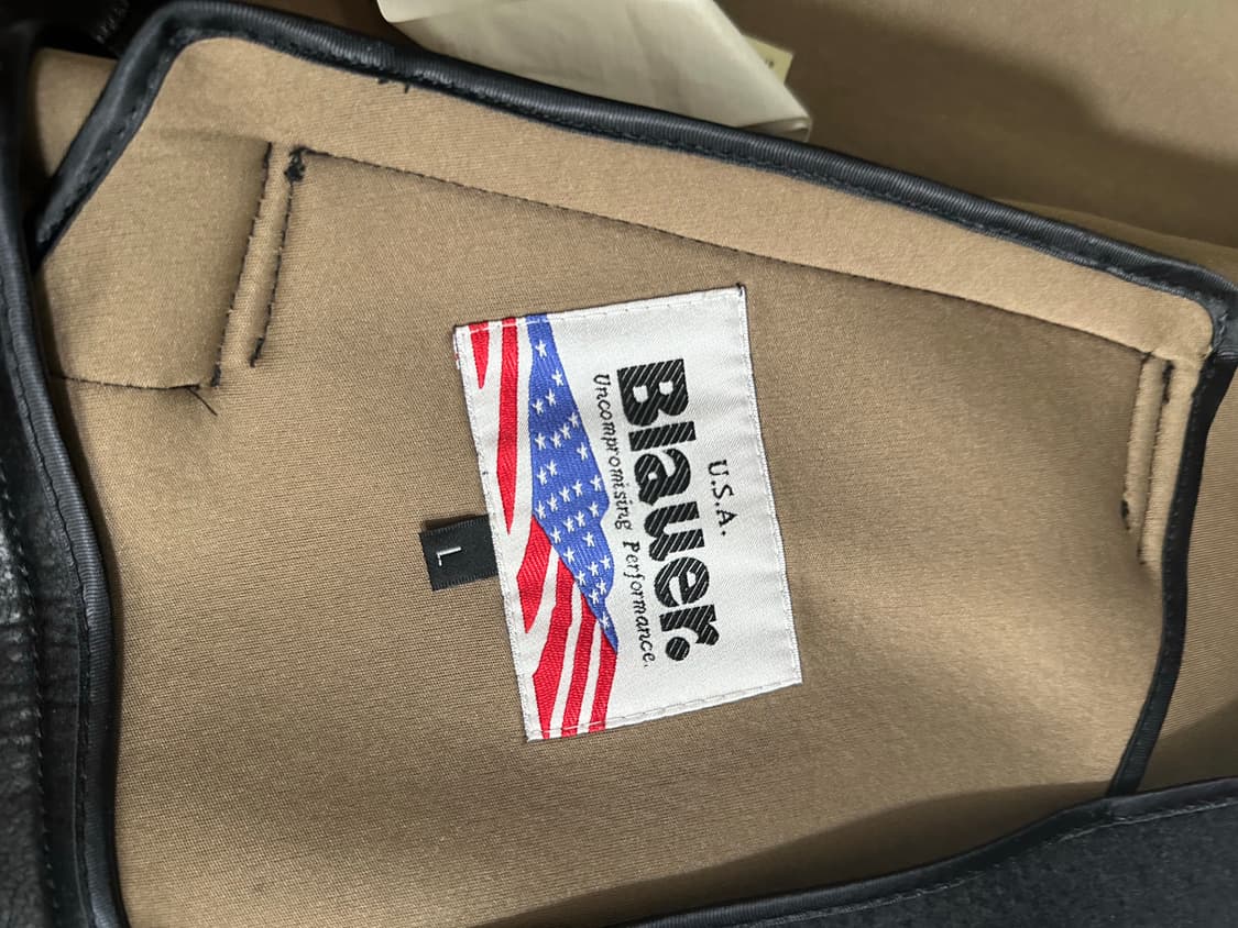 Blauer. U.S.A. 아카이브 레더 슬리브 체크 자켓 상품이미지7