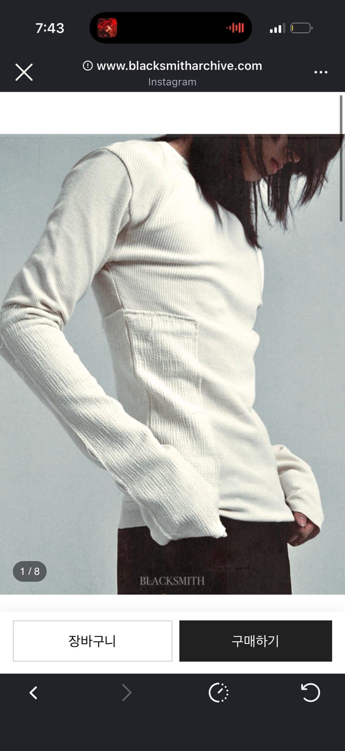 Blacksmith 블랙스미스 롱슬리브 size1 새상품 상품이미지1