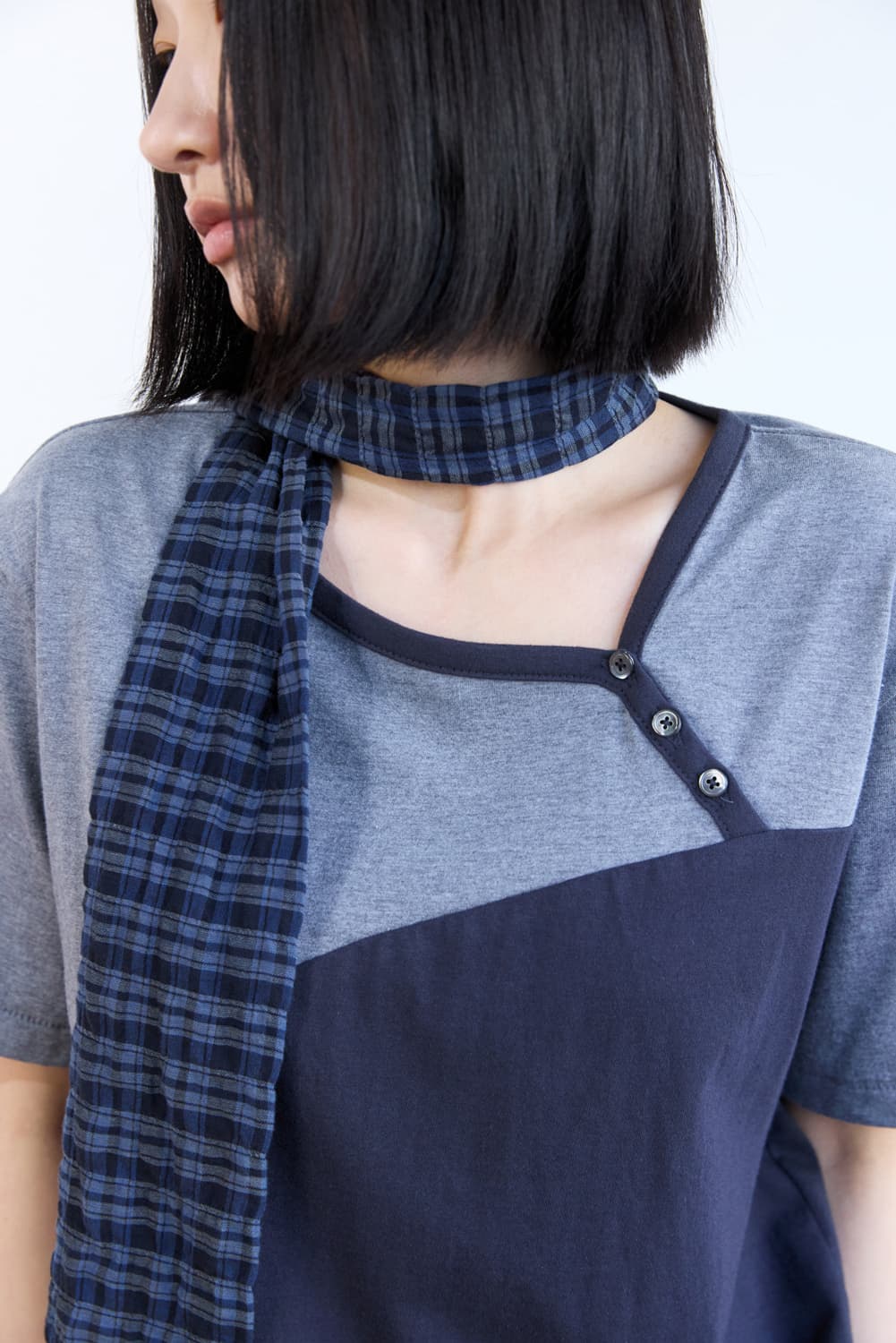 Scarf Tee Blue Charcoal 상품이미지1