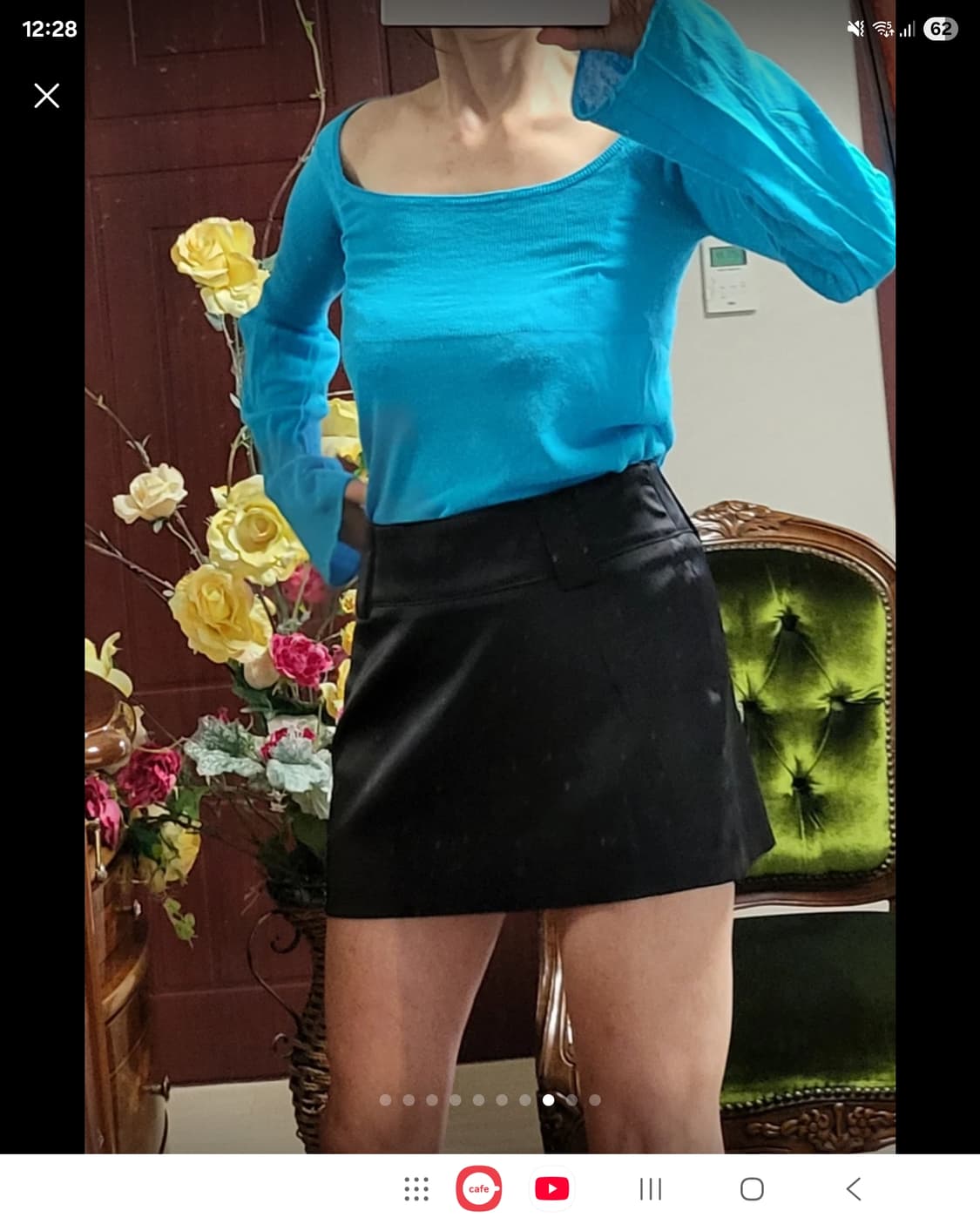 스페인 망고 MNG 블루 오프숄더 니트  상품이미지7