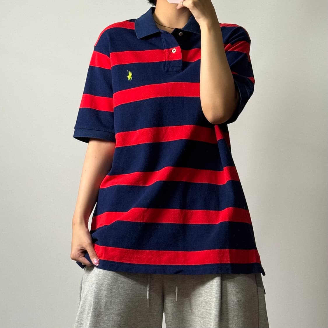 폴로 랄프로렌 럭비 스트라이프 카라 반팔티[071004 상품이미지1